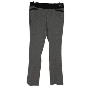 7th Avenue NY&C Straight Leg Dress Pants Black Print Mid Rise Trousers